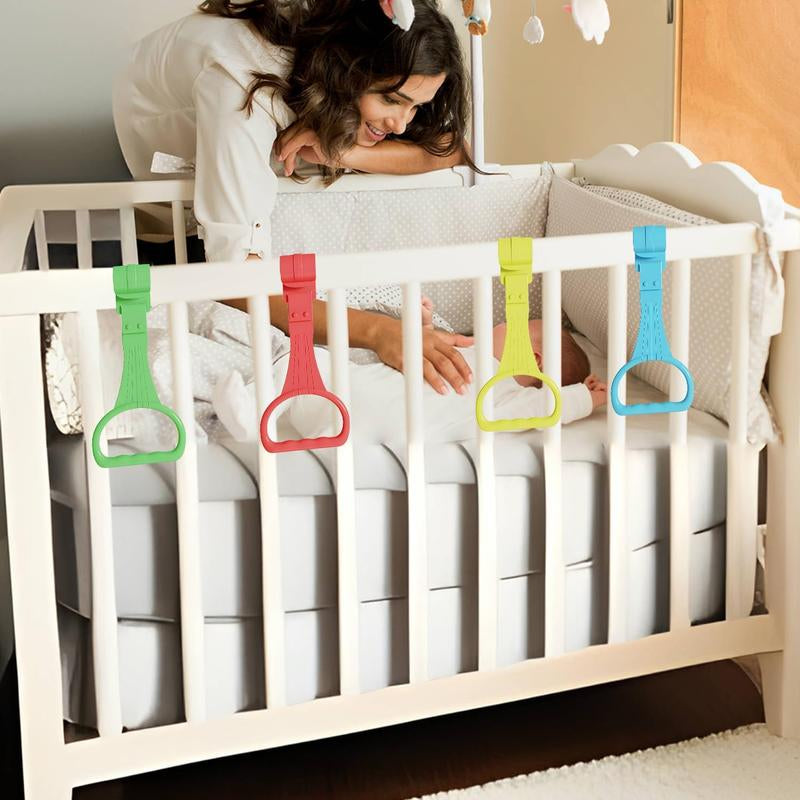 8Pcs Baby Pull Ring - Baby Walking Exercise Assist Ring - Baby Crib Stand Ring - Baby Crib Pull Ring - Baby Crib Hanging Ring - Baby Toddler (4 Colors)