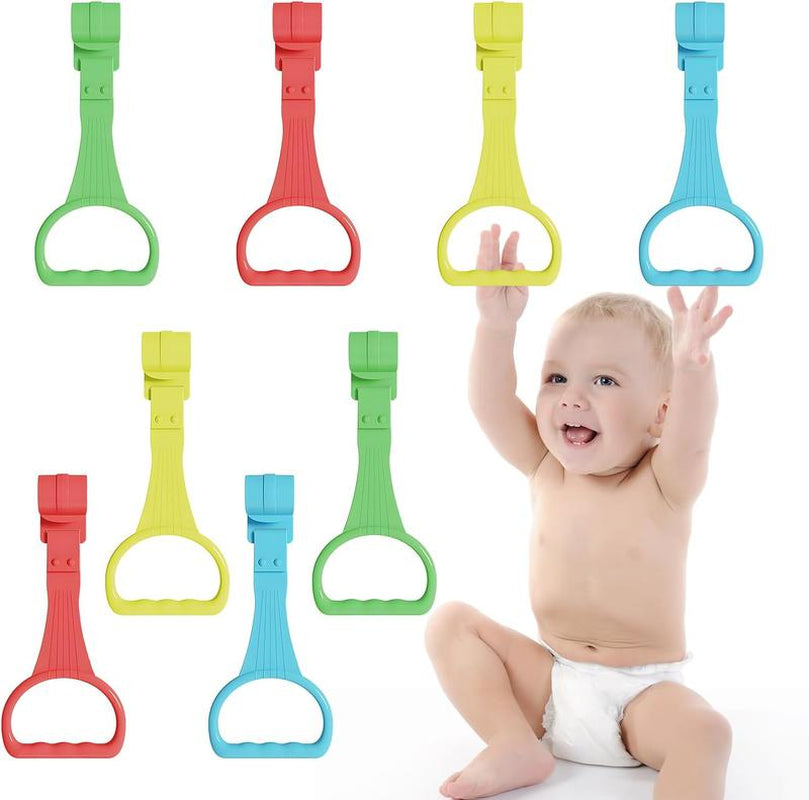 8Pcs Baby Pull Ring - Baby Walking Exercise Assist Ring - Baby Crib Stand Ring - Baby Crib Pull Ring - Baby Crib Hanging Ring - Baby Toddler (4 Colors)