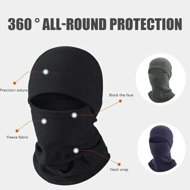 3-Piece Warm Winter Set - Windproof and Warm Knitted Balakla Hat Cycling Warmth Shake Fleece Winter Windproof Face Mask