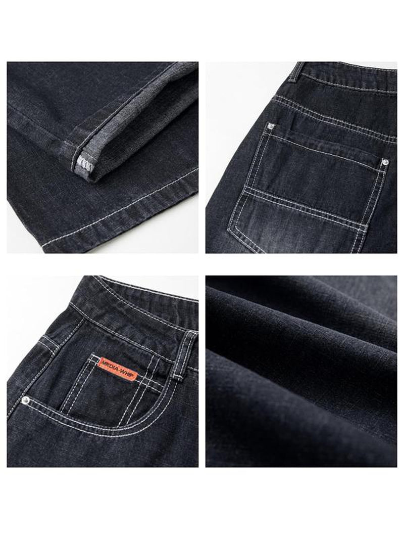 EMMIOL Women Hip Hop Baggy Jeans Wide Leg Mid-Low Waist Jeans Loose Boyfriends Jeans 90S Vintage Denim Pants Casual Comfy Black Womenswear #Tiktokshopblackfriday