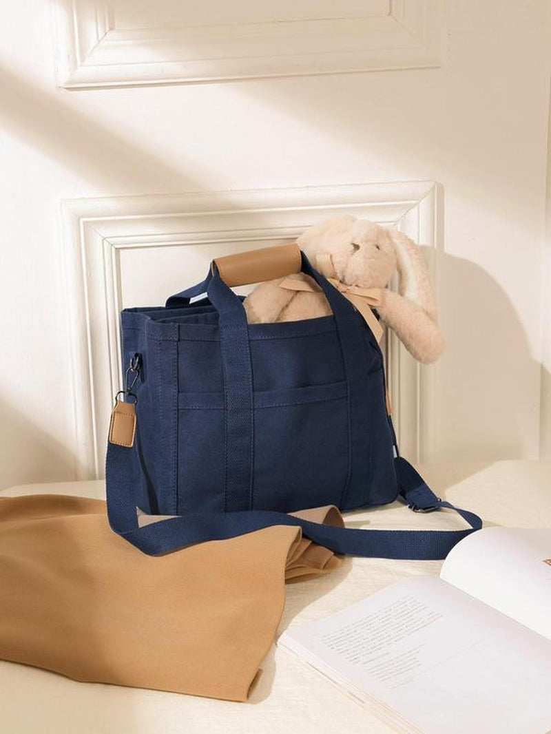 Women'S Solid Color Trendy Tote Bag with Removable Bottom Compartment as Summer Outfits 2024, Lightweight Large Capacity Matching Shoulder Bag for Work Travel, Messenger Bag