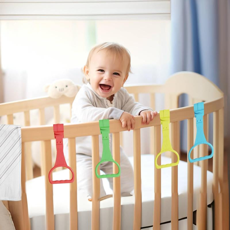 8Pcs Baby Pull Ring - Baby Walking Exercise Assist Ring - Baby Crib Stand Ring - Baby Crib Pull Ring - Baby Crib Hanging Ring - Baby Toddler (4 Colors)