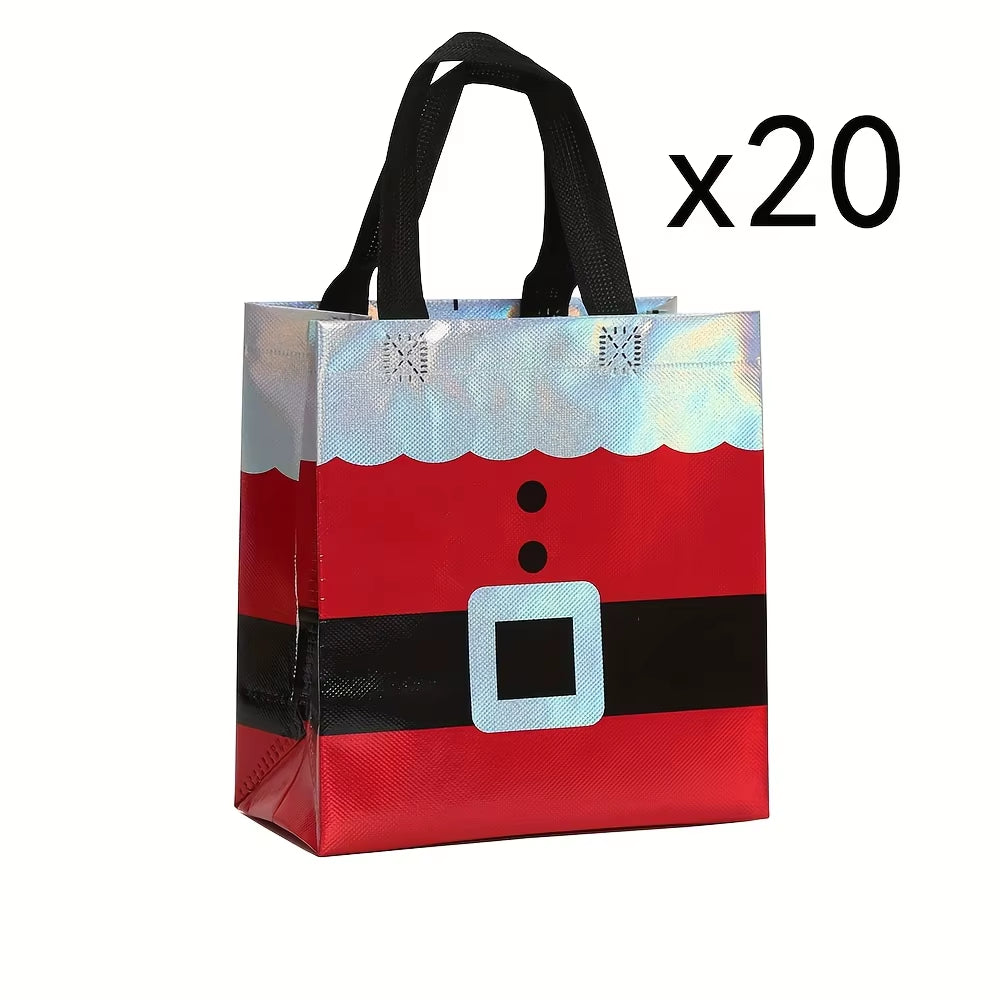10/20Pcs Christmas Gift Wrapping Bags, Perfect for Birthdays, Anniversaries, and Holiday Gift Exchanges, Christmas Gift Bags