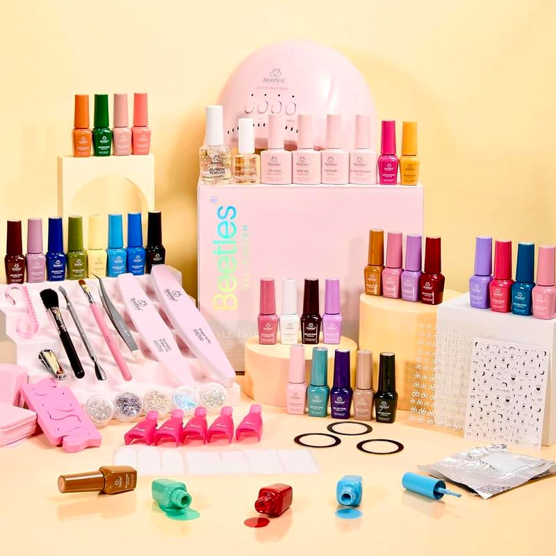 Beetles Gel Nail Polish Kit 5ML Upgrade Colorful Bottle Set with Base Matte&Glossy Top Coat Beauty Must Have DIY Salon Set Soak off DIY Stuff Gifts for Women Girls Teen