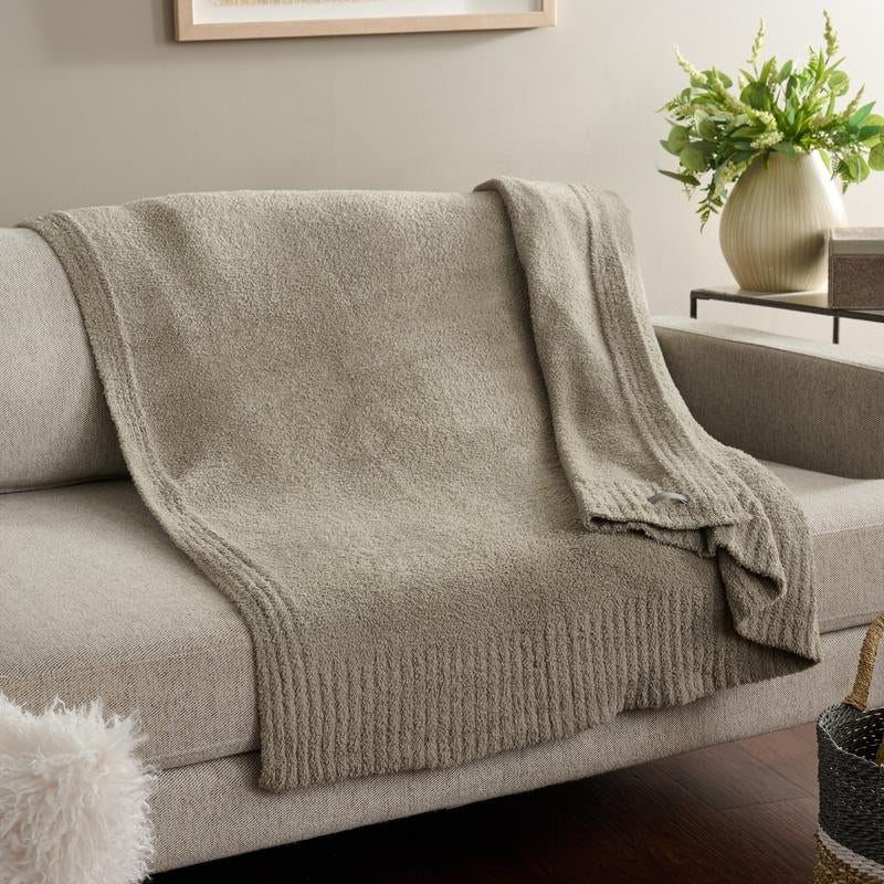 Barefoot Dreams Cozychic 54X72 Stacked Ribbed Border Throw
