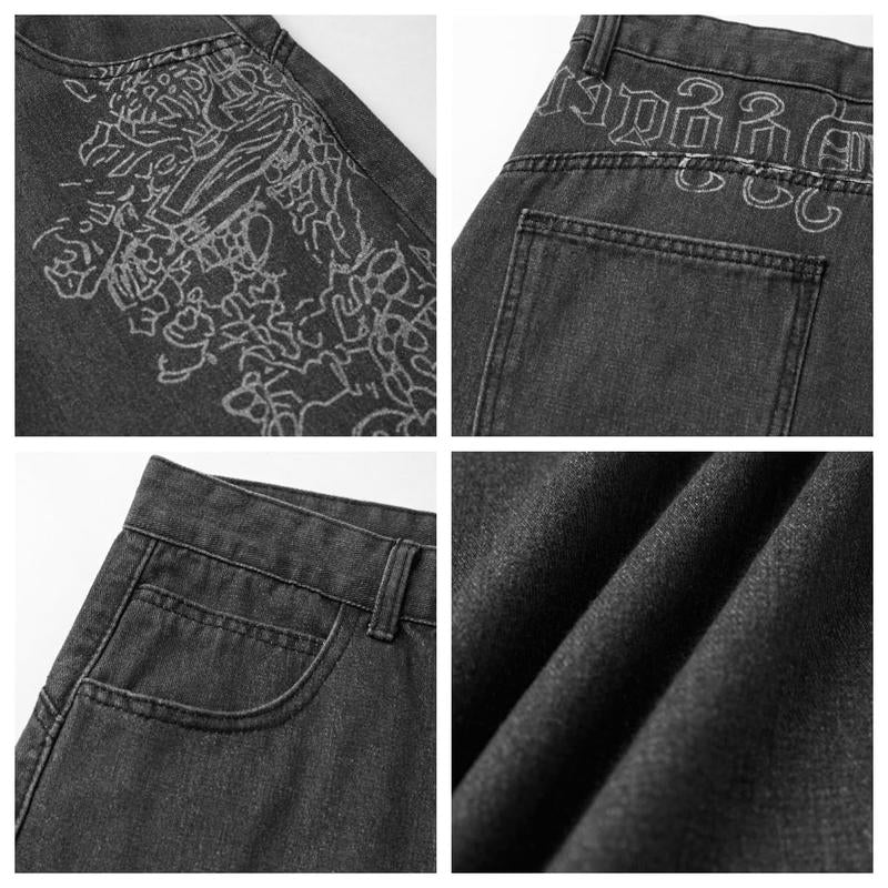 EMMIOL Women Hip Hop Baggy Jeans Wide Leg Mid-Low Waist Jeans Loose Boyfriends Jeans 90S Vintage Denim Pants Casual Comfy Black Womenswear #Tiktokshopblackfriday