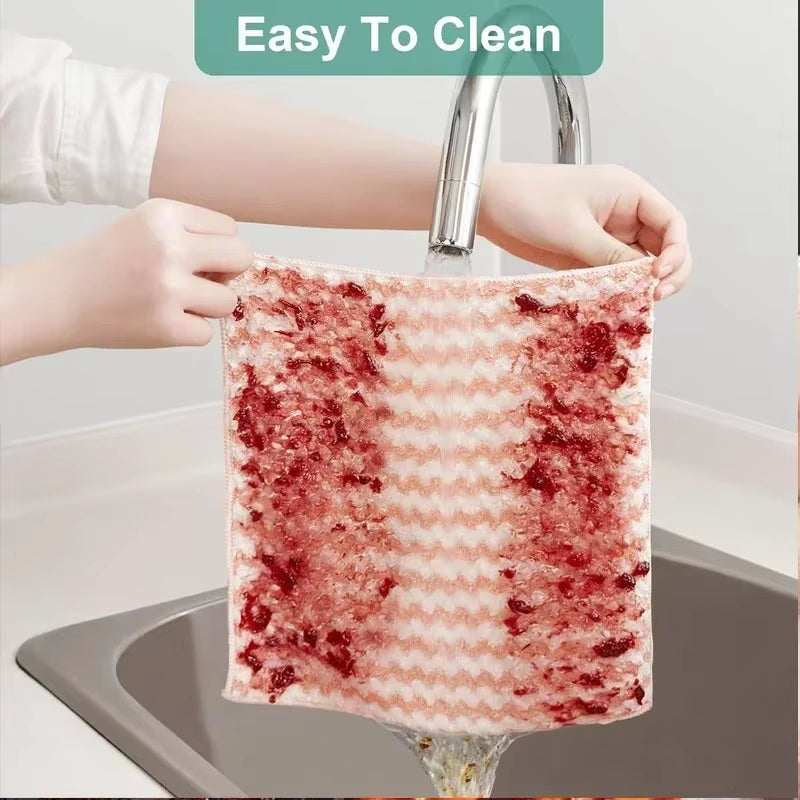3/5/10/20Pcs Microfiber Cleaning Cloth Dishcloths High Absorbent Scouring Kitchen Washing Dish Rags Household Wipe Towels