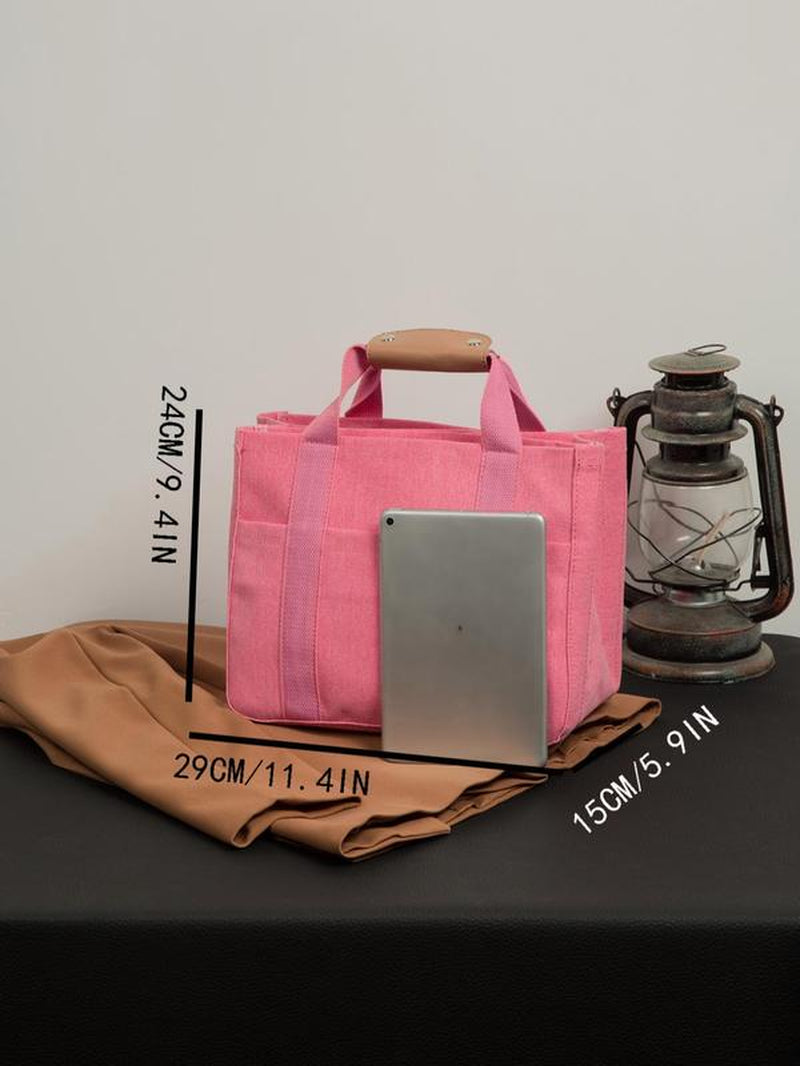 Women'S Solid Color Trendy Tote Bag with Removable Bottom Compartment as Summer Outfits 2024, Lightweight Large Capacity Matching Shoulder Bag for Work Travel, Messenger Bag