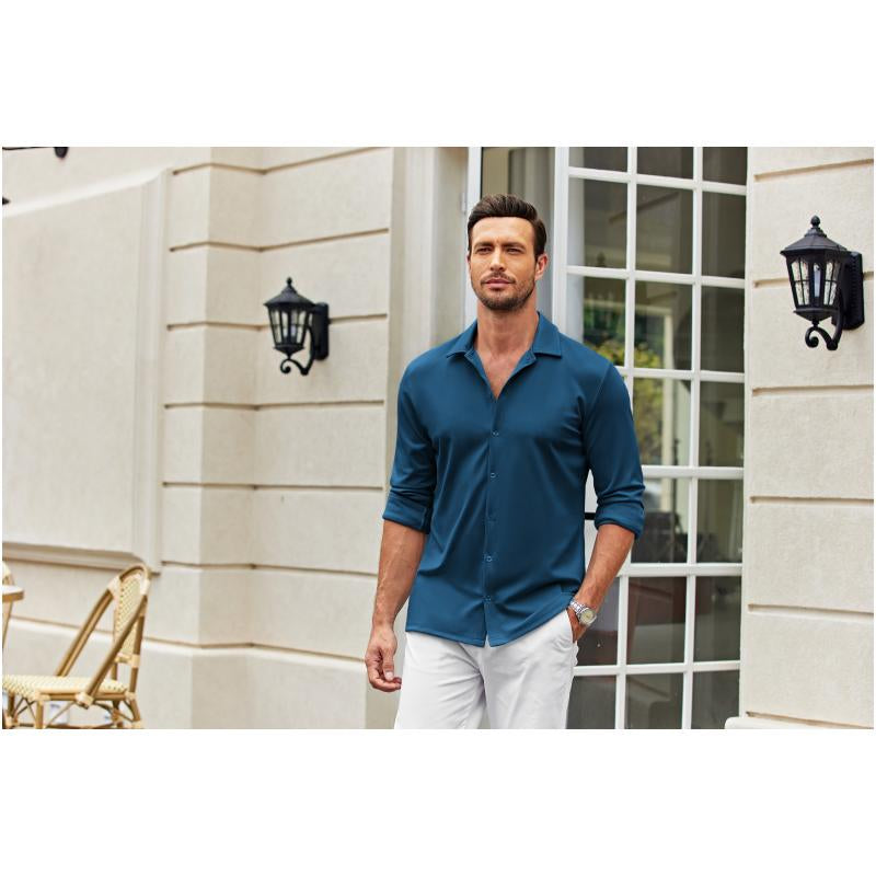 COOFANDY Fall Outfits Men'S Shirt Wrinkle Free Dress Shirt Long Sleeve Button Menswear Stylish Casual