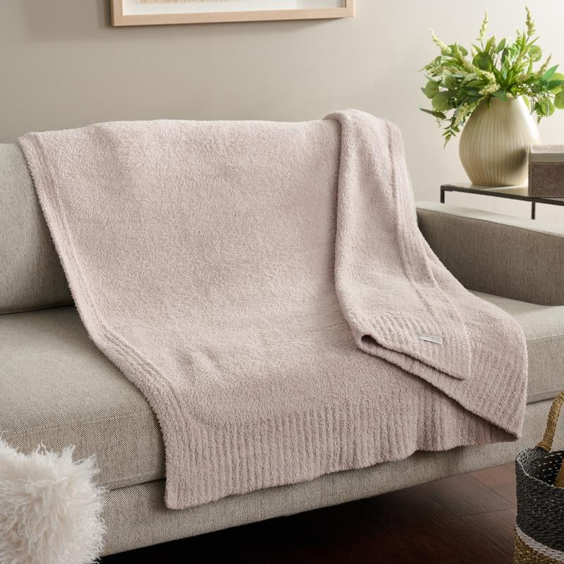 Barefoot Dreams Cozychic 54X72 Stacked Ribbed Border Throw