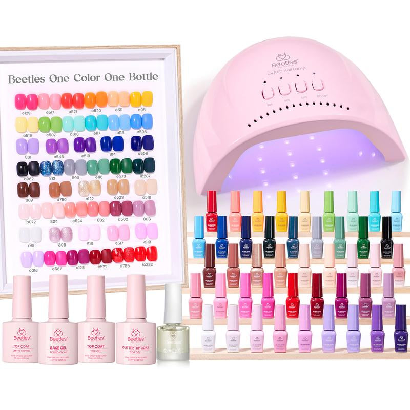 Beetles Gel Nail Polish Kit 5ML Upgrade Colorful Bottle Set with Base Matte&Glossy Top Coat Beauty Must Have DIY Salon Set Soak off DIY Stuff Gifts for Women Girls Teen