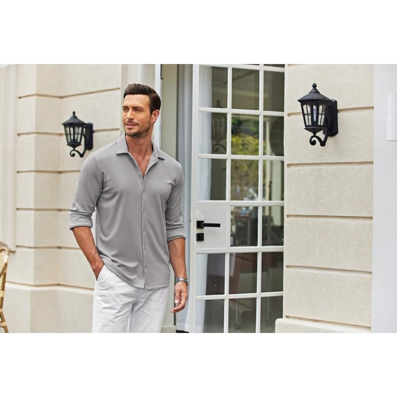 COOFANDY Fall Outfits Men'S Shirt Wrinkle Free Dress Shirt Long Sleeve Button Menswear Stylish Casual