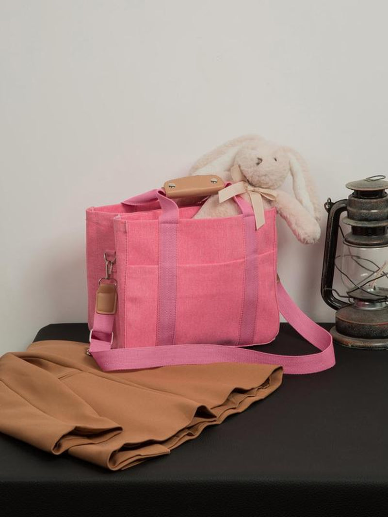 Women'S Solid Color Trendy Tote Bag with Removable Bottom Compartment as Summer Outfits 2024, Lightweight Large Capacity Matching Shoulder Bag for Work Travel, Messenger Bag