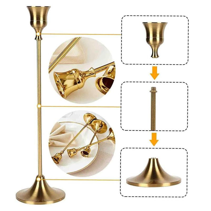 Candle Holder Set, 6 Counts/Set Modern Simple Candle Stand, Desktop Decoration for Home Living Room Bedroom Dining Room Wedding Party