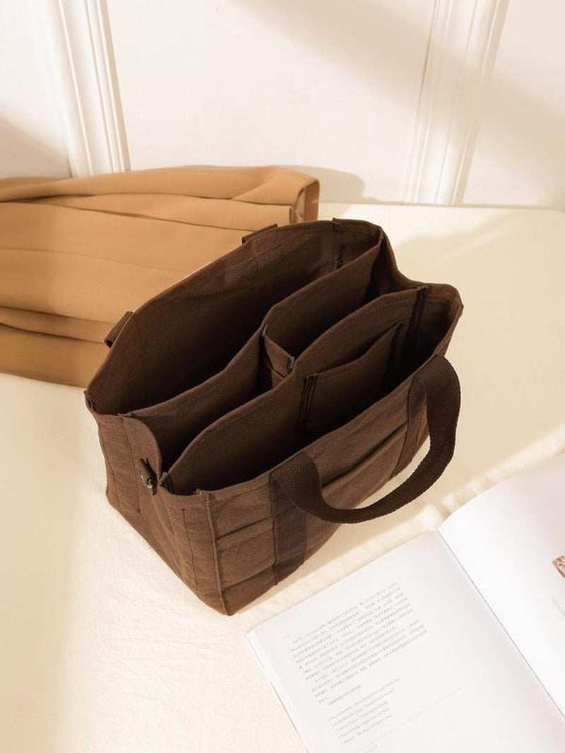 Women'S Solid Color Trendy Tote Bag with Removable Bottom Compartment as Summer Outfits 2024, Lightweight Large Capacity Matching Shoulder Bag for Work Travel, Messenger Bag