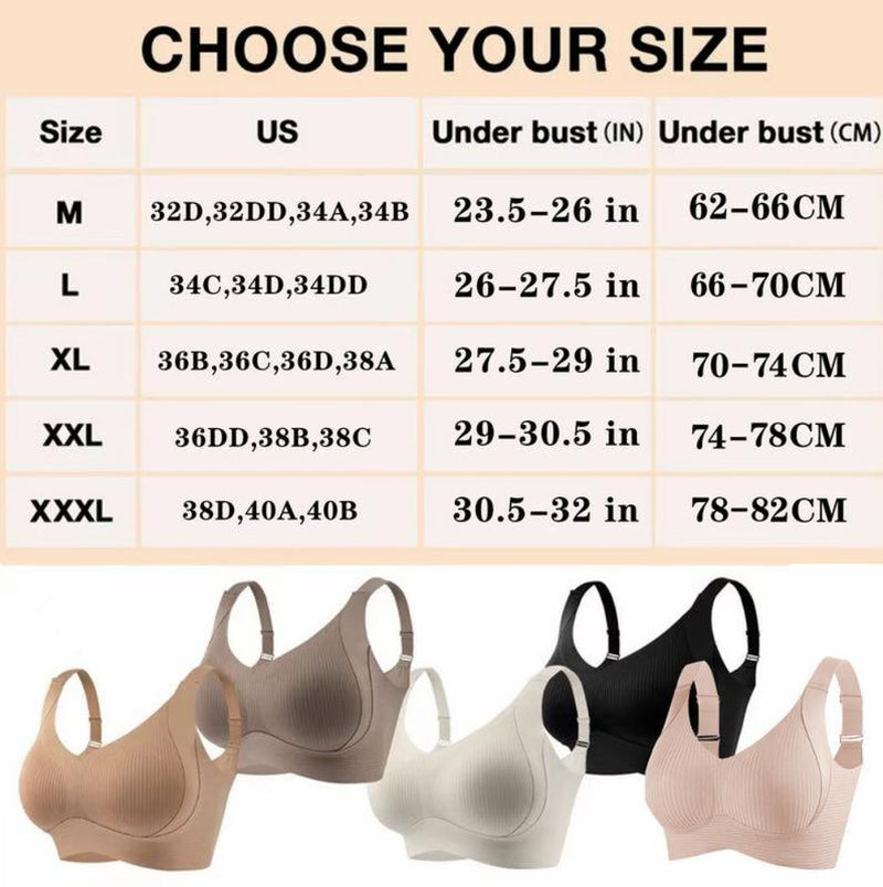 4-Piece Seamless Women'S Bra Set - Full Cup Design, Lifts and Supports the Back, Lightweight and Breathable, Wire-Free, Stylish V-Neck, Suitable for Yoga, Fitness and Everyday Wear, Fashionable Sports Bra; Comfortable Fit; Sports Top Bra