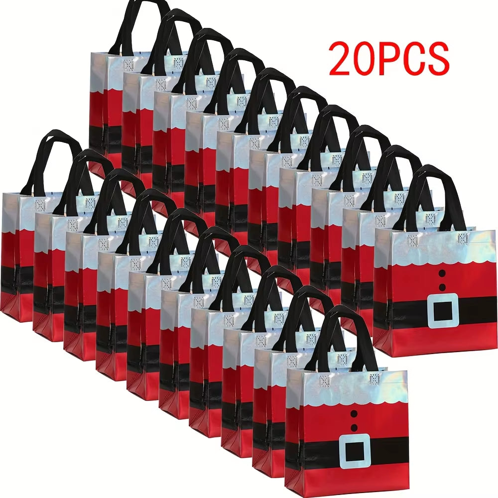 10/20Pcs Christmas Gift Wrapping Bags, Perfect for Birthdays, Anniversaries, and Holiday Gift Exchanges, Christmas Gift Bags