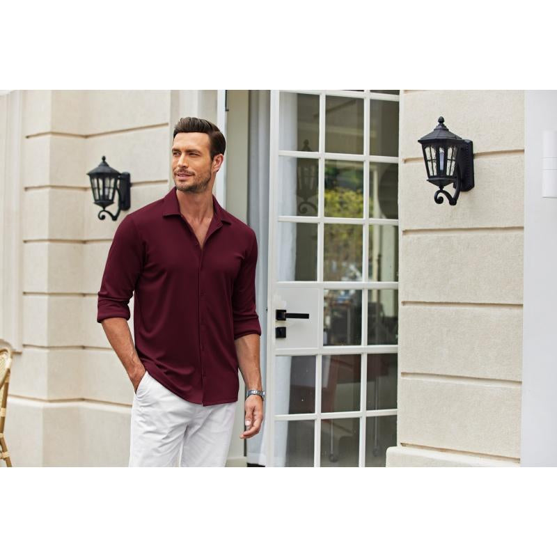 COOFANDY Fall Outfits Men'S Shirt Wrinkle Free Dress Shirt Long Sleeve Button Menswear Stylish Casual
