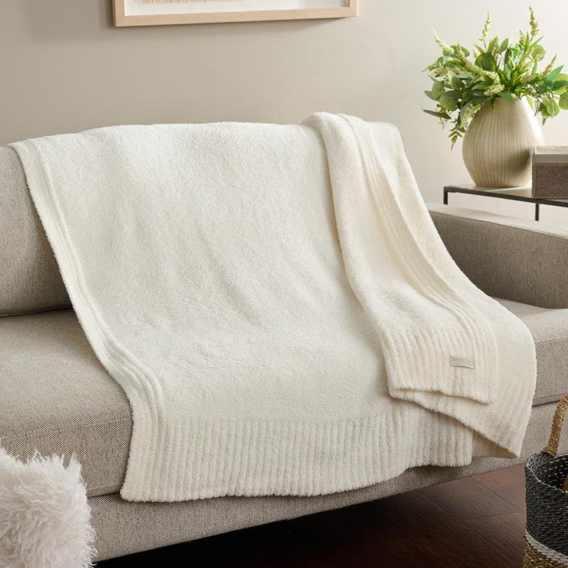 Barefoot Dreams Cozychic 54X72 Stacked Ribbed Border Throw