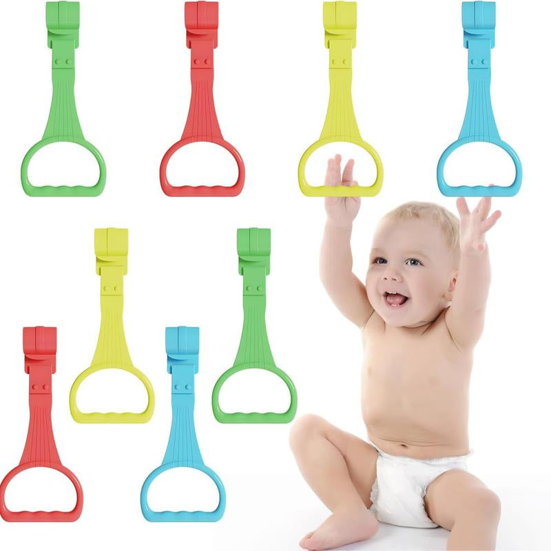 8Pcs Baby Pull Ring - Baby Walking Exercise Assist Ring - Baby Crib Stand Ring - Baby Crib Pull Ring - Baby Crib Hanging Ring - Baby Toddler (4 Colors)