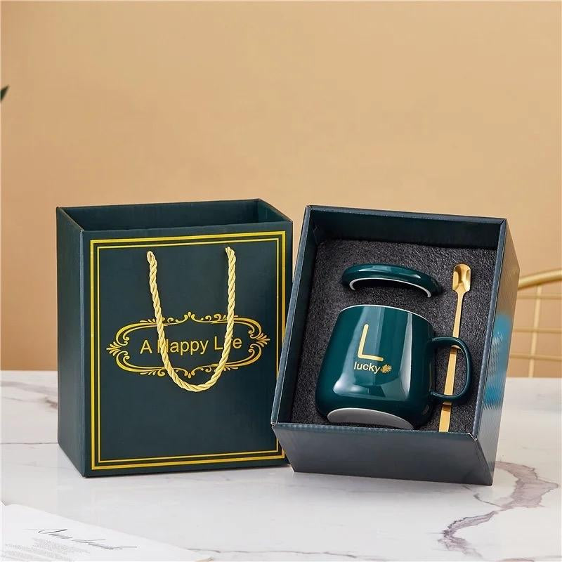 Cute Temperature Control Smart Mug and Mug Warmer Holiday Gift Suite - Constant Temperature, Heated Office and Etc.. Use Birthday Gift, Thanksgiving, Christmas. Ceramic Coffee