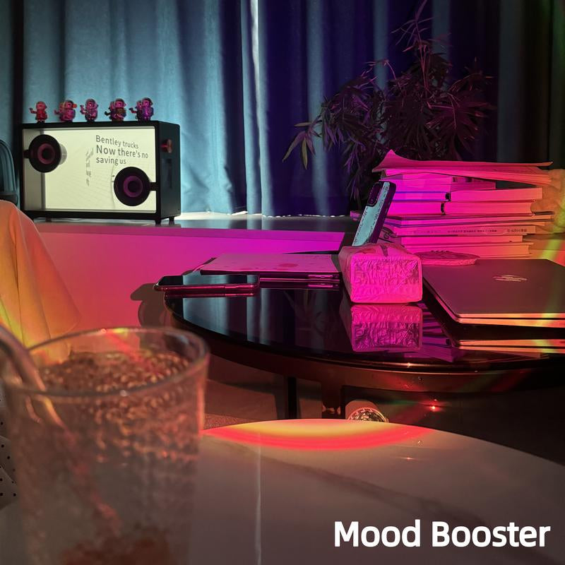 Fall Sunset Lamp Projector Light 180° Adjustable RGB Mood Lamp with 4 Modes Remote Control Battery Included for Bedroom Gaming Room Live Streaming Christmas Gift DC Power Supply