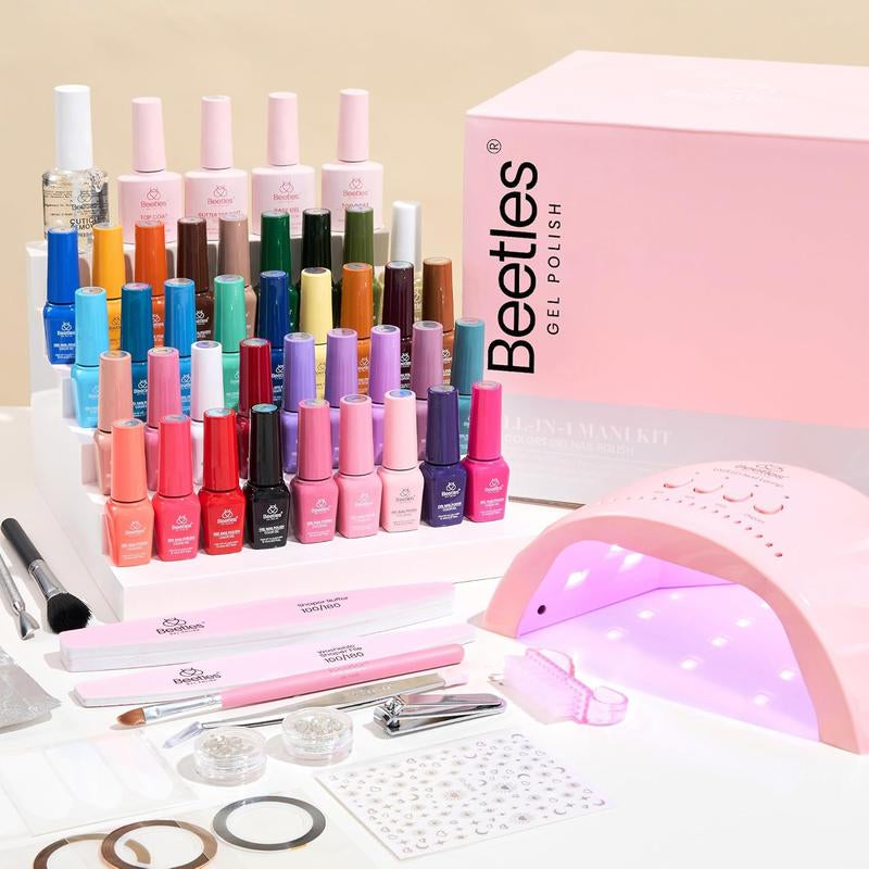 Beetles Gel Nail Polish Kit 5ML Upgrade Colorful Bottle Set with Base Matte&Glossy Top Coat Beauty Must Have DIY Salon Set Soak off DIY Stuff Gifts for Women Girls Teen