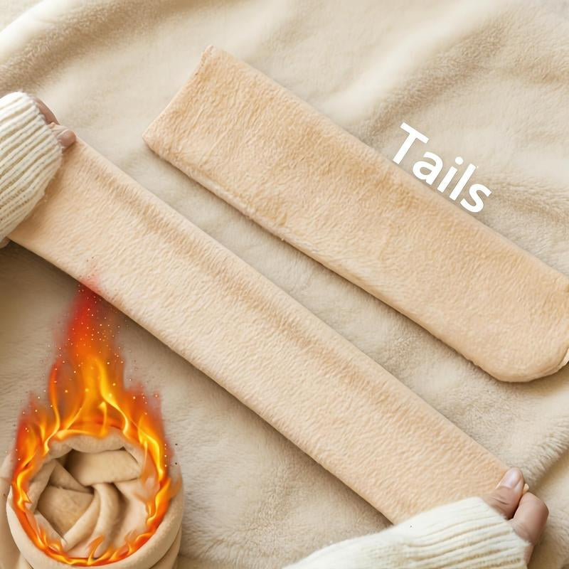 5 Pairs Autumn Winter Socks for Women Thickened Fleece Lined Cold-Proof Warm Self-Heating Snow Socks Unisex Floor Socks Mid-Calf Socks