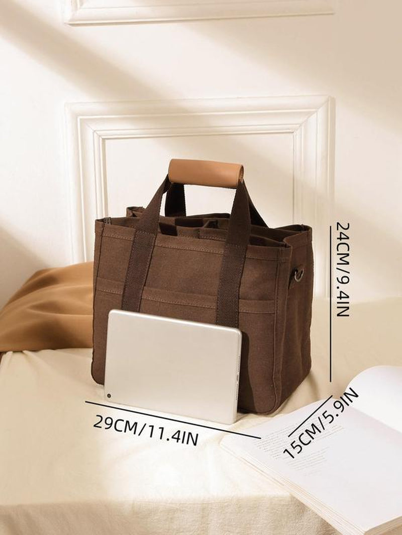 Women'S Solid Color Trendy Tote Bag with Removable Bottom Compartment as Summer Outfits 2024, Lightweight Large Capacity Matching Shoulder Bag for Work Travel, Messenger Bag