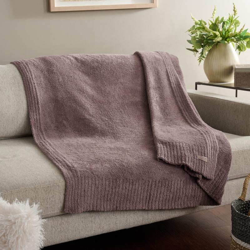 Barefoot Dreams Cozychic 54X72 Stacked Ribbed Border Throw