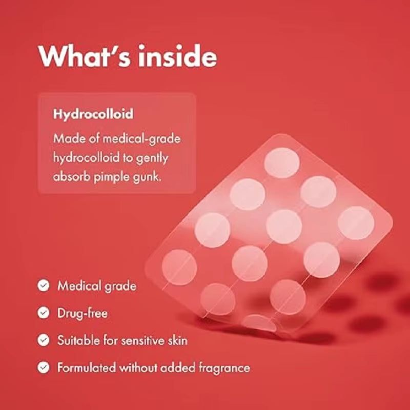 Mighty Patch Original Acne Patch, Hydrocolloid Acne Patch, Transparent Invisible Acne Patch, Suitable for Face and Skin