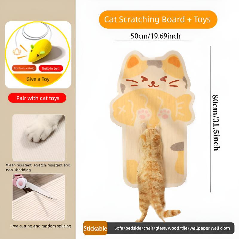 【Buy 1, Get Free Toy Mouse!】Wall Mounted Cat Scratching Board Thickened Durable Wear Resistant Protects Furniture from Cat Scratching Suitable for Walls Sofas Cabinets Doors Glass Personalized Cat Tree Tower Cat Toy Mouse Pet Supplies Scratcher