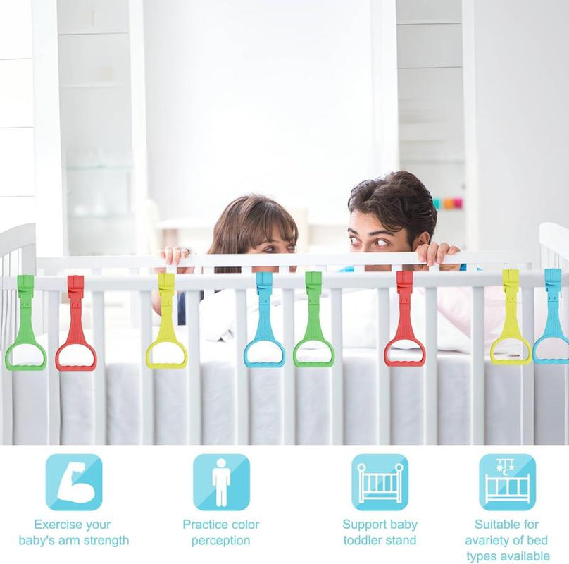 8Pcs Baby Pull Ring - Baby Walking Exercise Assist Ring - Baby Crib Stand Ring - Baby Crib Pull Ring - Baby Crib Hanging Ring - Baby Toddler (4 Colors)