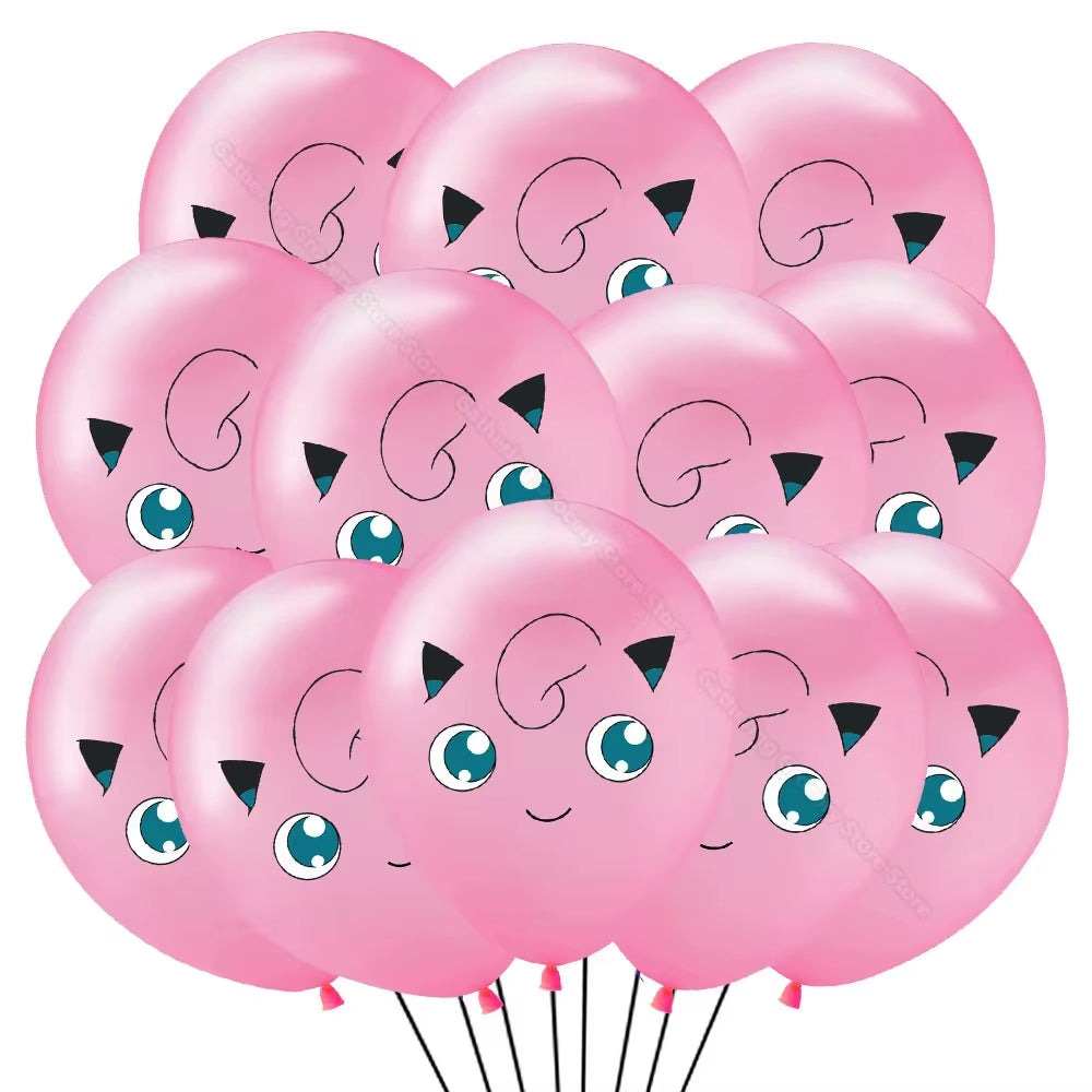 12Pcs Pikachu Latex Ballon Birthday Party Decoration Supplies Baby Shower Gifts Kids Favor Cartoon Pokemon Go Ballon DIY Toys