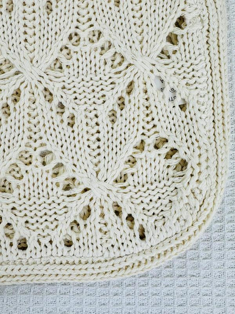 Women'S Summer Minimalist Solid Color Crochet Shoulder Bag as Gift, Simple Design Plain Designer Crossbody Bag, Casual Fashionable Knitting Bag, Leisure Style Large Capacity Tote Bag for Women for Fall 2025, Purse