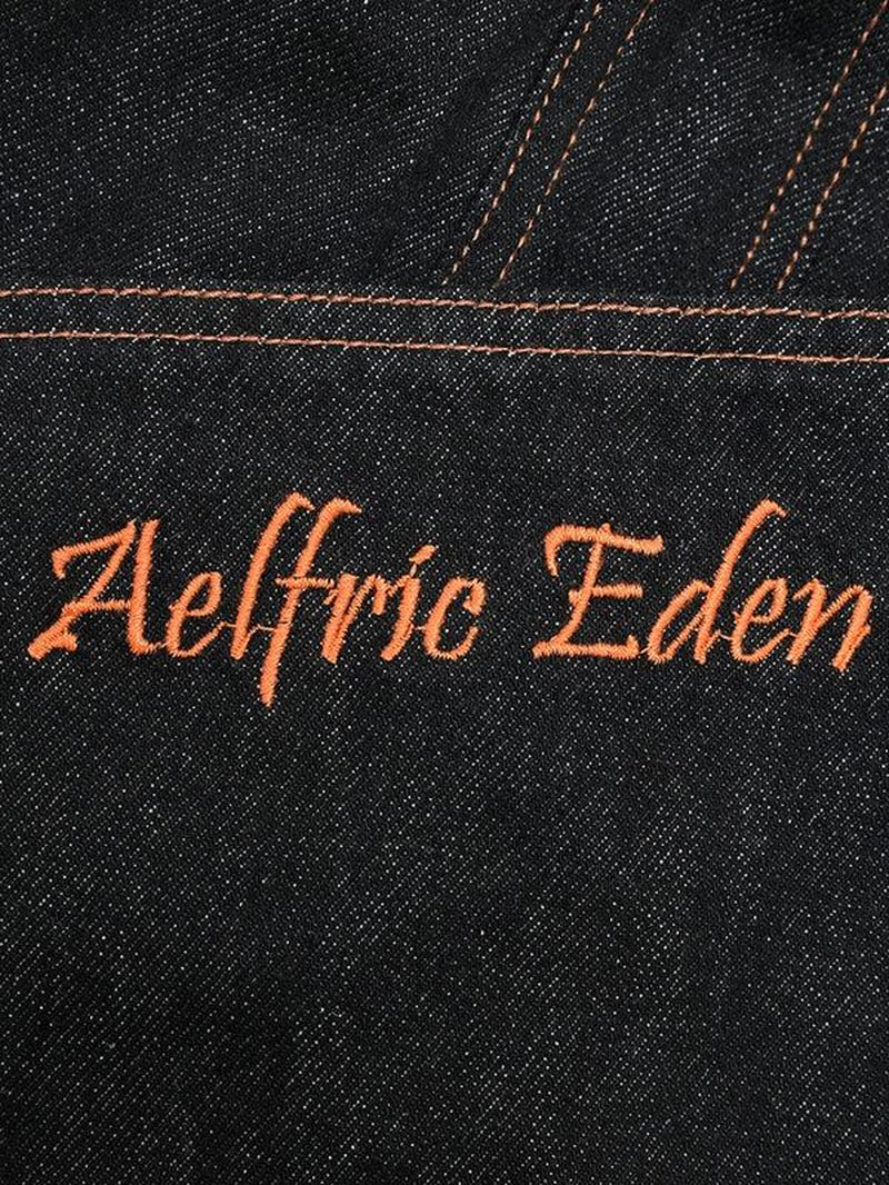 AELFRIC EDEN Super Baggy Jeans Plaid Patchwork Big Pocket Denim Trousers Unisex Vintage Pants Casual Style
