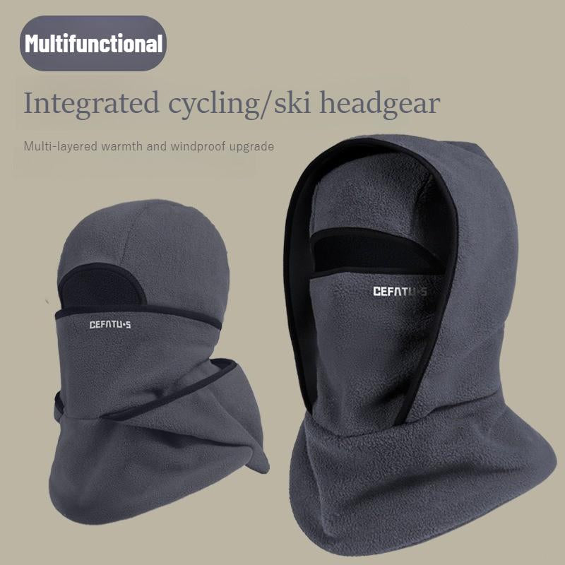 Outdoor Winter Thermal Fleece Hat, Windproof Neckband Cycling Mask, One-Piece Ski Head Cover for Cold Weather, Ideal for Skiing, Cycling & Outdoor Activities
