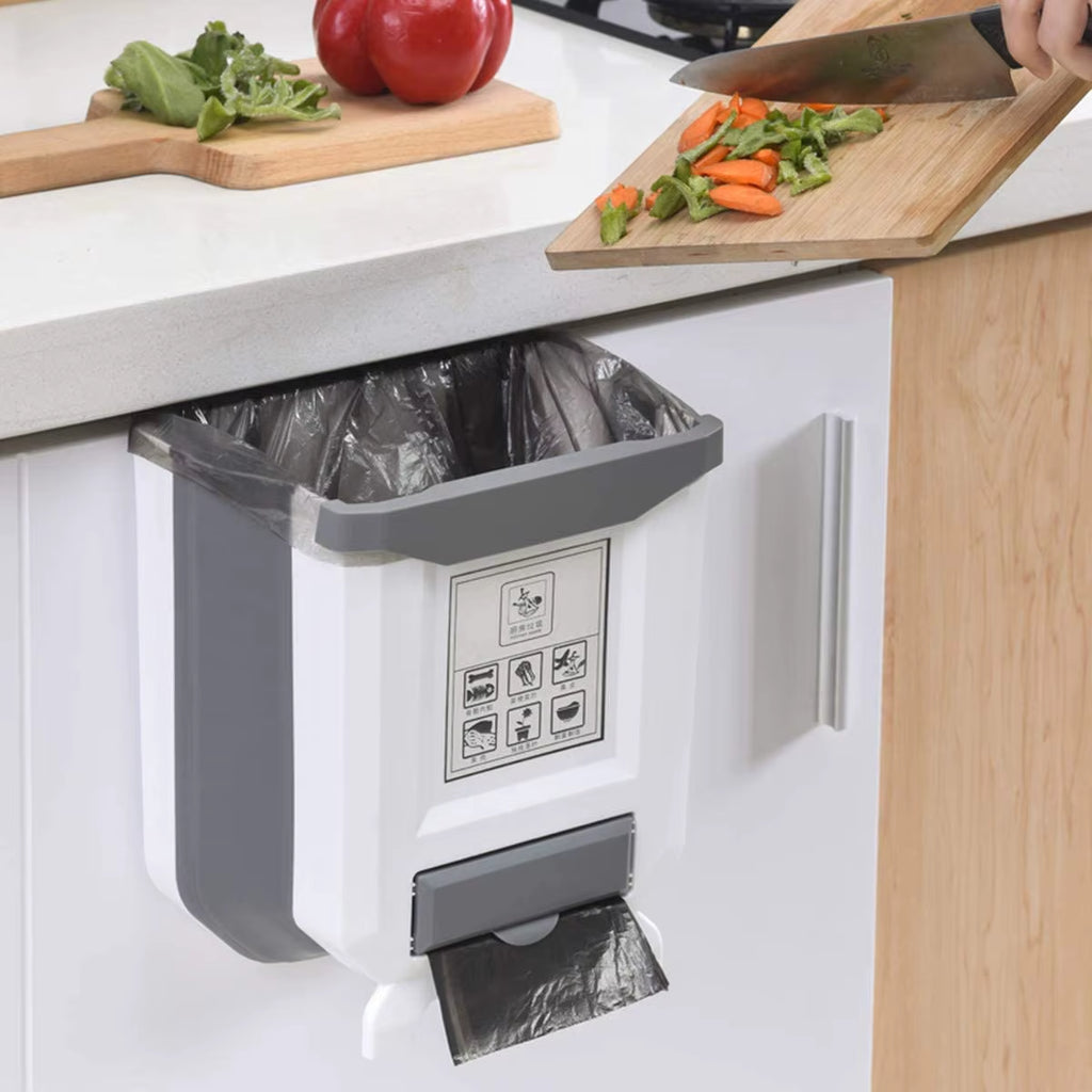 Kitchen Folding Trash Can Wall Mounted Trash Can Kitchen Cabinet Door Mounted Trash Can Folding Trash Can for Vehicles