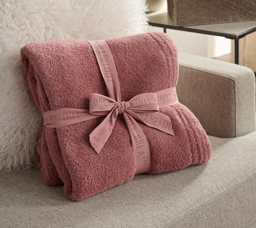 Barefoot Dreams Cozychic 54X72 Stacked Ribbed Border Throw