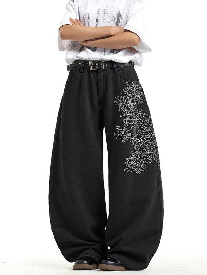 EMMIOL Women Hip Hop Baggy Jeans Wide Leg Mid-Low Waist Jeans Loose Boyfriends Jeans 90S Vintage Denim Pants Casual Comfy Black Womenswear #Tiktokshopblackfriday